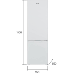 Frigorífico Combi Blanco Edesa 1.80m 262L EFC-1821 ST - Imagen 2