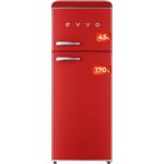 Frigorífico Rojo Dos Puertas EVVO 45L Clase E 170L F45