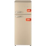 Frigorífico Beige Dos Puertas 170L 45L Clase E EVVO F45