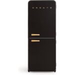 Frigorífico combi CREATE RETRO FRIDGE COMBI 185 401 L NoFrost Clase energética E Negro Maneta Madera