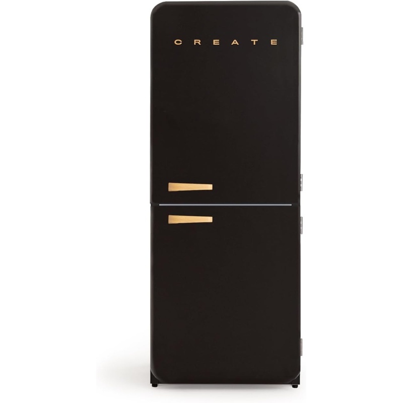 6lrirXtK4m Frigorífico combi CREATE RETRO FRIDGE COMBI 185 401 L NoFrost Clase energética E Negro Maneta Madera - Imagen 1