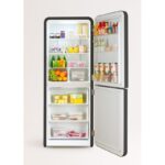 Frigorífico combi CREATE RETRO FRIDGE COMBI 185 401 L NoFrost Clase energética E Negro Maneta Blanco Roto - Imagen 2