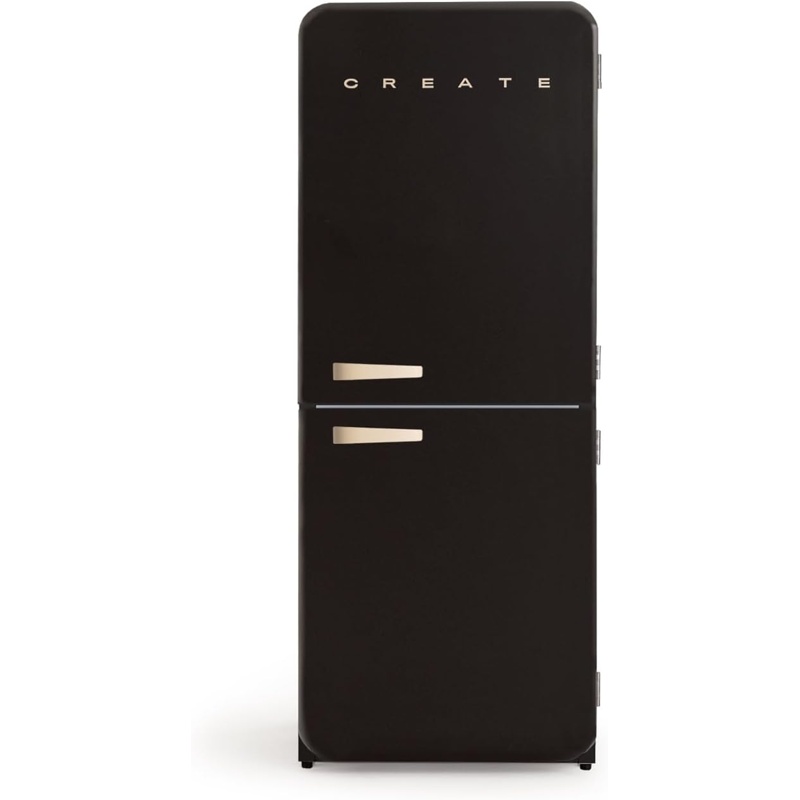 DpuMdLXNt1 Frigorífico combi CREATE RETRO FRIDGE COMBI 185 401 L NoFrost Clase energética E Negro Maneta Arena - Imagen 1