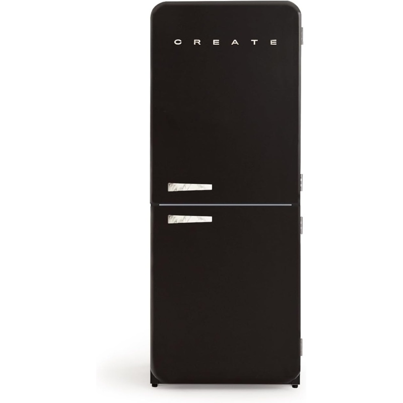 Y7KAwYmxKu Frigorífico combi CREATE RETRO FRIDGE COMBI 185 401 L NoFrost Clase energética E Negro Maneta Mármol - Imagen 1