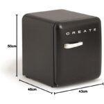 Frigorífico CREATE RETRO FRIDGE 50 Clase energética F 48 L 39 dB Negro Maneta Mármol - Imagen 4