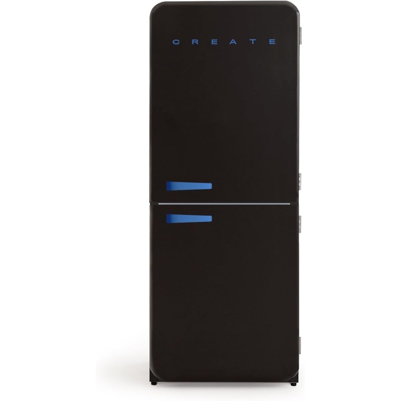 jDQhQatqxy Frigorífico combi CREATE RETRO FRIDGE COMBI 185 401 L NoFrost Clase energética E Negro Maneta Azul Cobalto - Imagen 1