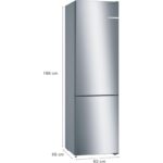 Frigorífico combi Bosch KGN36VIED 326 L No Frost 60 cm Acero inoxidable Clase energética E - Imagen 8