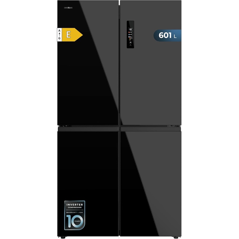 mmKWVXzdaE Frigorífico americano Cecotec Bolero CoolMarket 4D 601 Negro 601 L NoFrost Clase energética E - Imagen 1