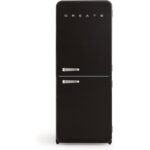 Frigorífico combi CREATE RETRO FRIDGE COMBI 185 401 L NoFrost Clase energética E Negro Maneta Plata