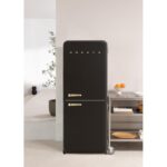 Frigorífico combi CREATE RETRO FRIDGE COMBI 185 401 L NoFrost Clase energética E Negro Maneta Oro - Imagen 6