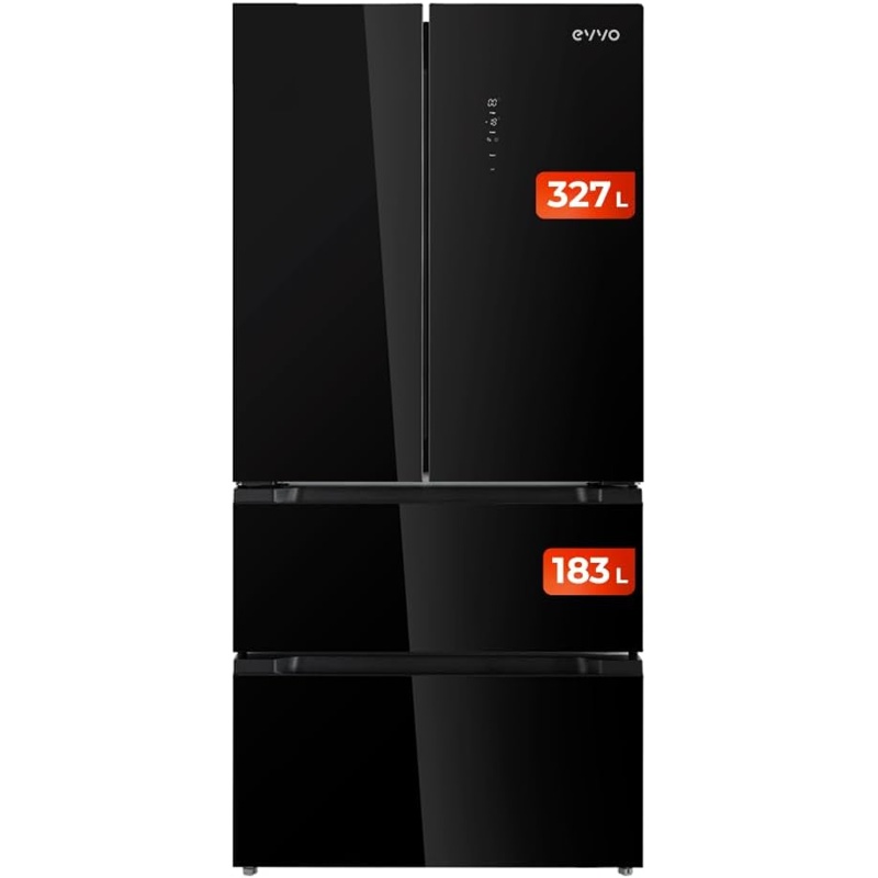 woubrPCeuP Frigorífico americano EVVO F80B Glass 510 L NoFrost Clase energética E - Imagen 1